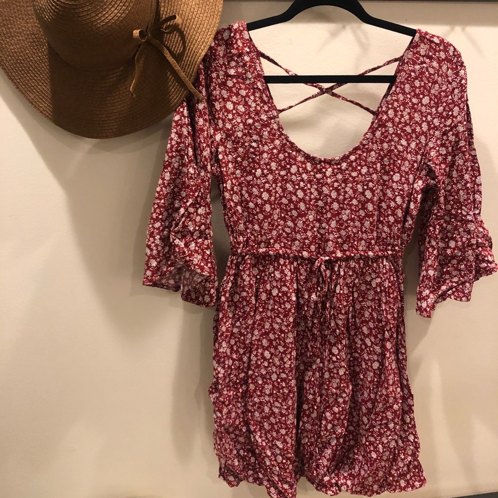 Red and White Francesca’s Floral Dress